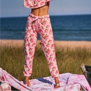 LoveShackFancy x Bandier Pink Floral Sweatpants -XS